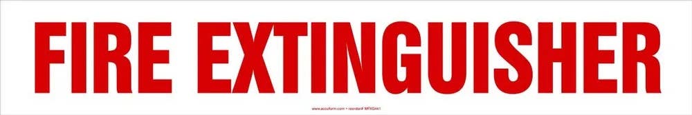 AccuformNMC MFXG441 Safety Sign, Fire Extinguisher, 4" H x 24" W