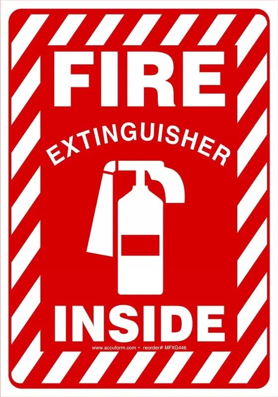AccuformNMC MFXG446 Safety Sign, Fire Extinguisher Inside (Graphic), 10" H x 7" W