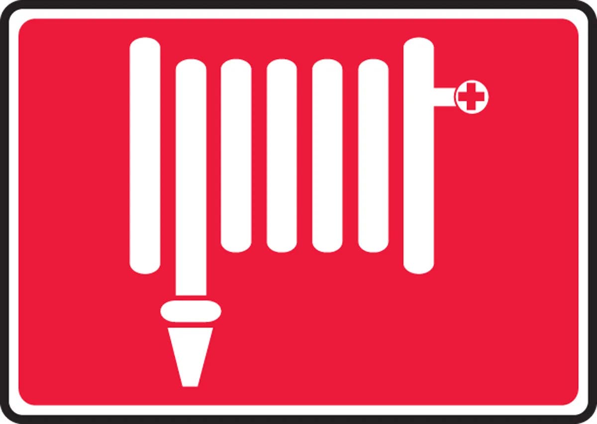 AccuformNMC MFXG Fire Safety Sign, Fire Hose Symbol