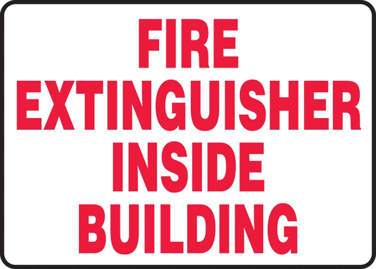 AccuformNMC MFXG451 Safety Sign, Fire Extinguisher Inside Building, 10" H x 14" W