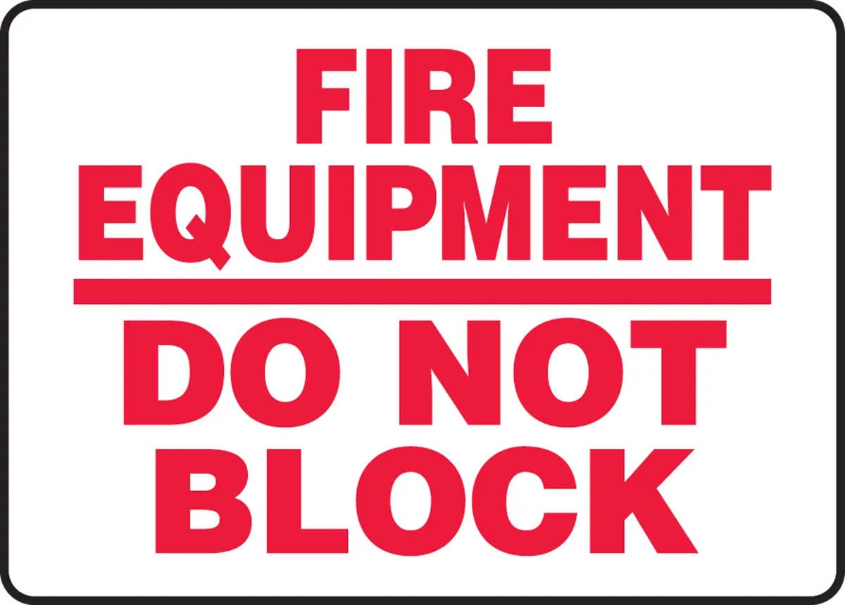 AccuformNMC MFXG Safety Sign, Fire Equipment, Do Not Block