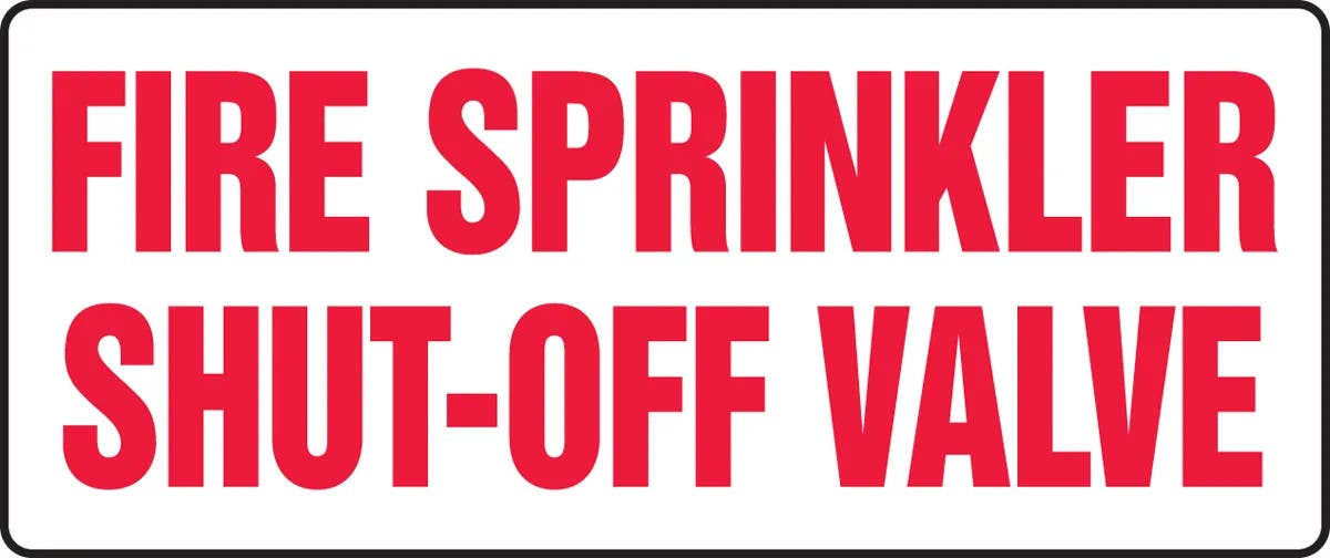 AccuformNMC MFXG465 Fire Safety Sign, Fire Sprinkler Shut-Off Valve, 10" H x 14" W