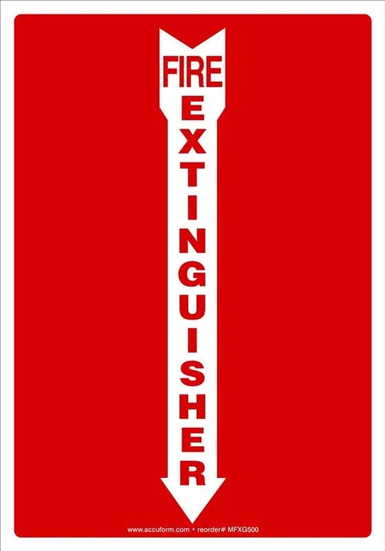 AccuformNMC MFXG5 Safety Sign, Fire Extinguisher