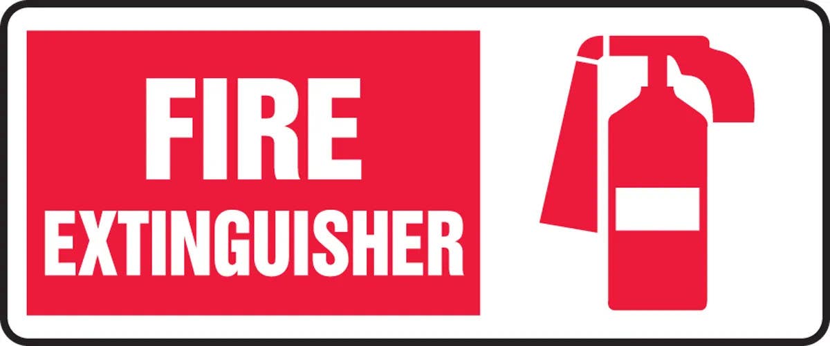 AccuformNMC MFXG504 Fire Safety Sign, Fire Extinguisher, 7" H x 17" W