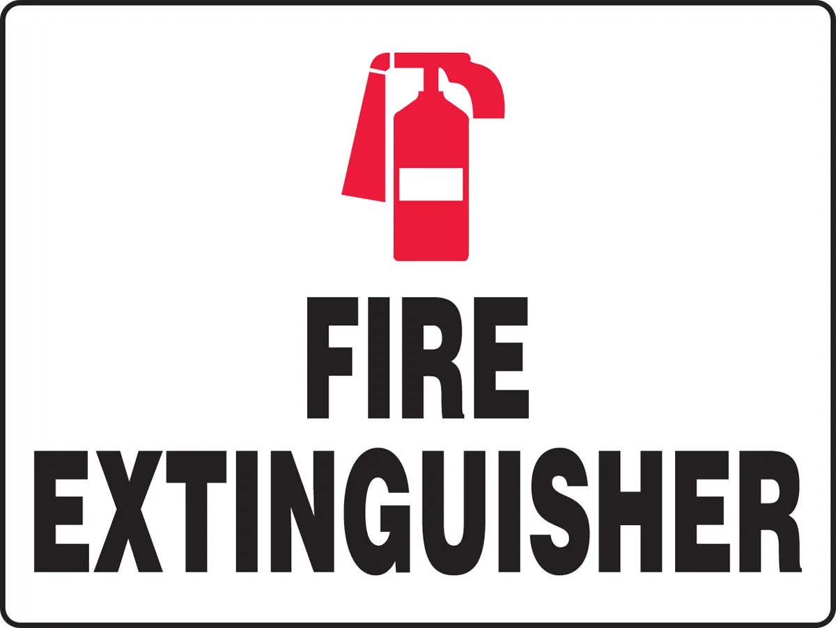 AccuformNMC MFXG508VP Big Safety Sign, Fire Extinguisher, Plastic, 24" H x 36" W
