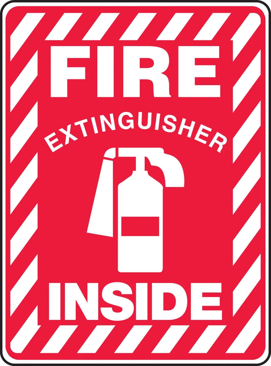 AccuformNMC MFXG519 Safety Sign, Fire Extinguisher Inside (Graphic), 14" H x 10" W