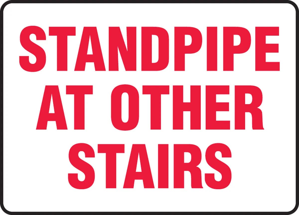 AccuformNMC MFXG552 Fire Safety Sign, Standpipe At Other Stairs, 10" H x 14" W
