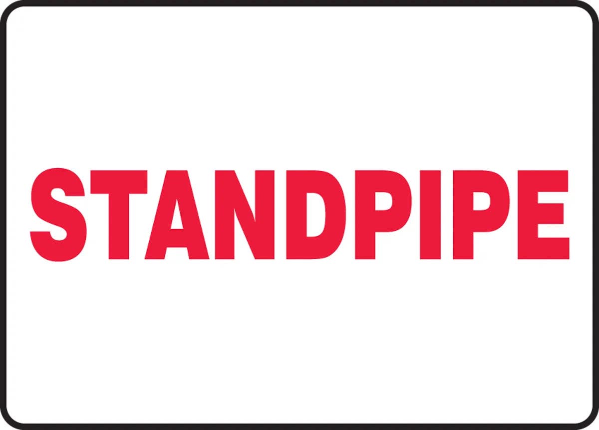 AccuformNMC MFXG554 Fire Safety Sign, Standpipe, 10" H x 14" W