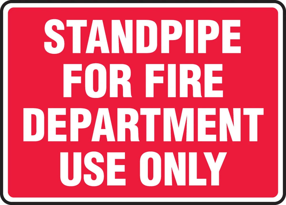 AccuformNMC MFXG575 Fire Safety Sign, Standpipe For Fire Department Use Only, 10" H x 14" W