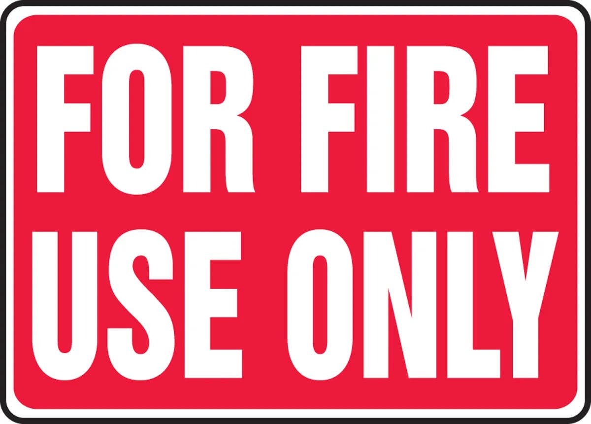 AccuformNMC MFXG590 Fire Safety Sign, For Fire Use Only, 10" H x 14" W