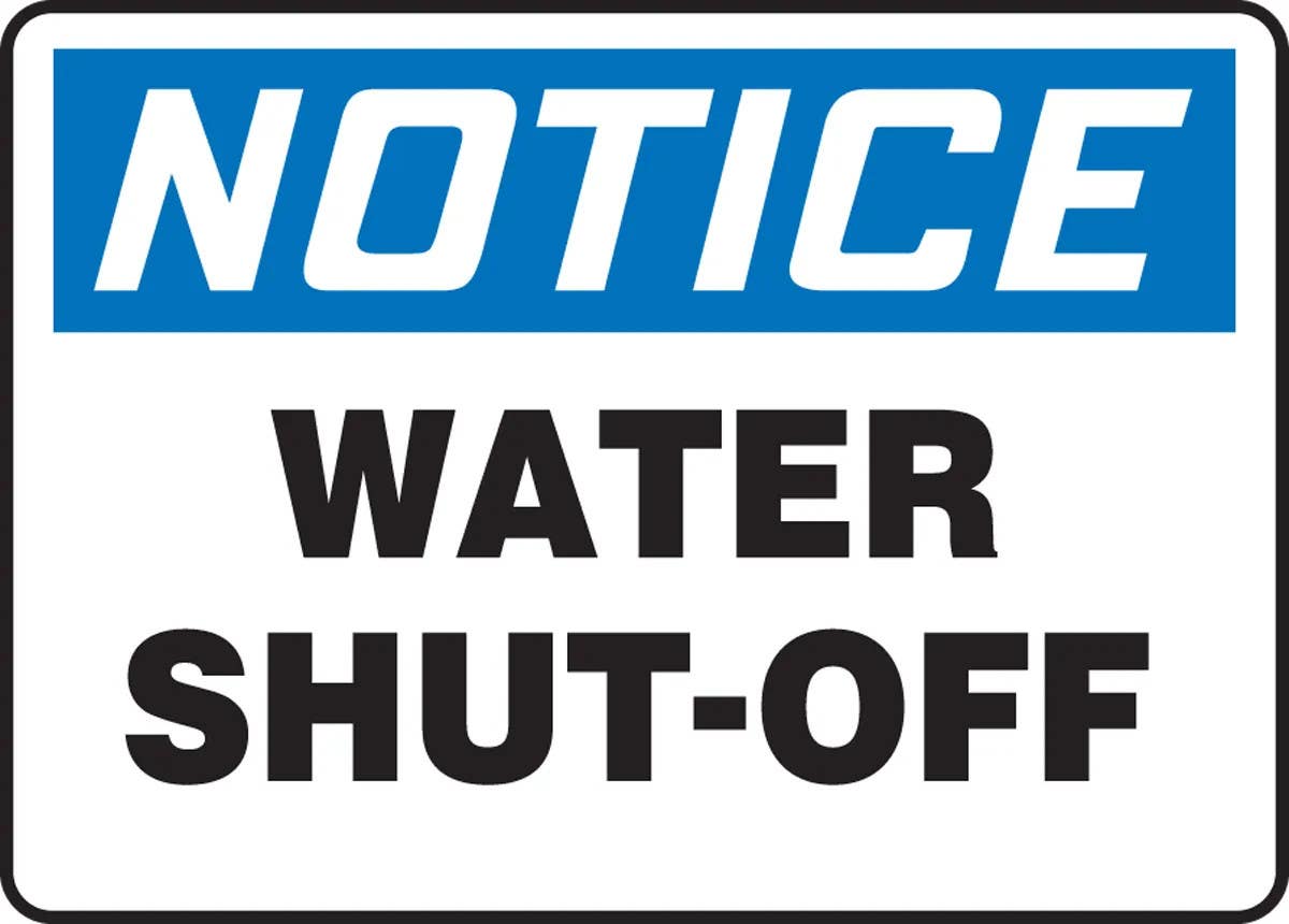 AccuformNMC MFXG80 OSHA Notice Safety Sign, Water Shut-Off