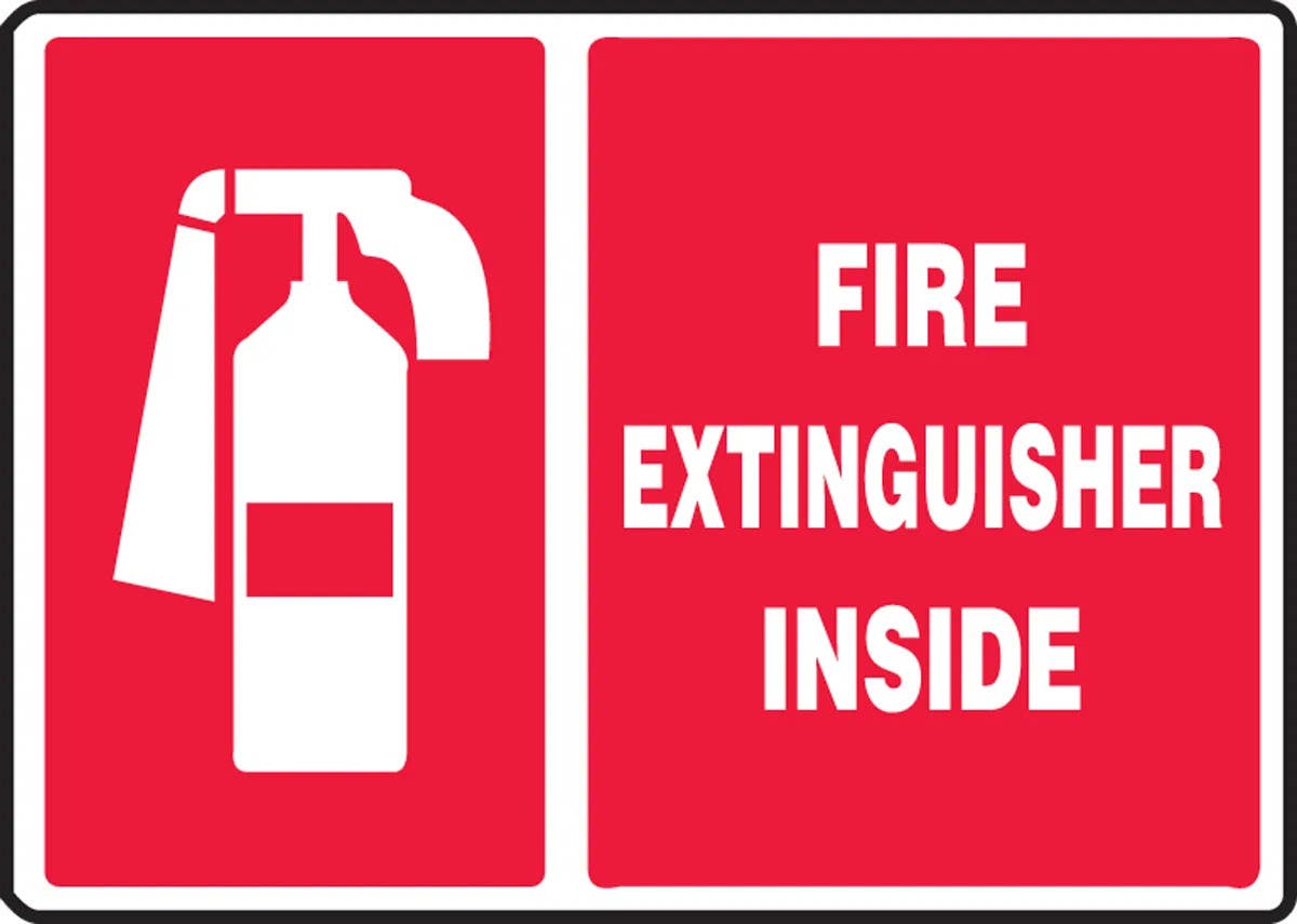 AccuformNMC MFXG907 Safety Sign, Fire Extinguisher Inside (Graphic), 10" H x 14" W
