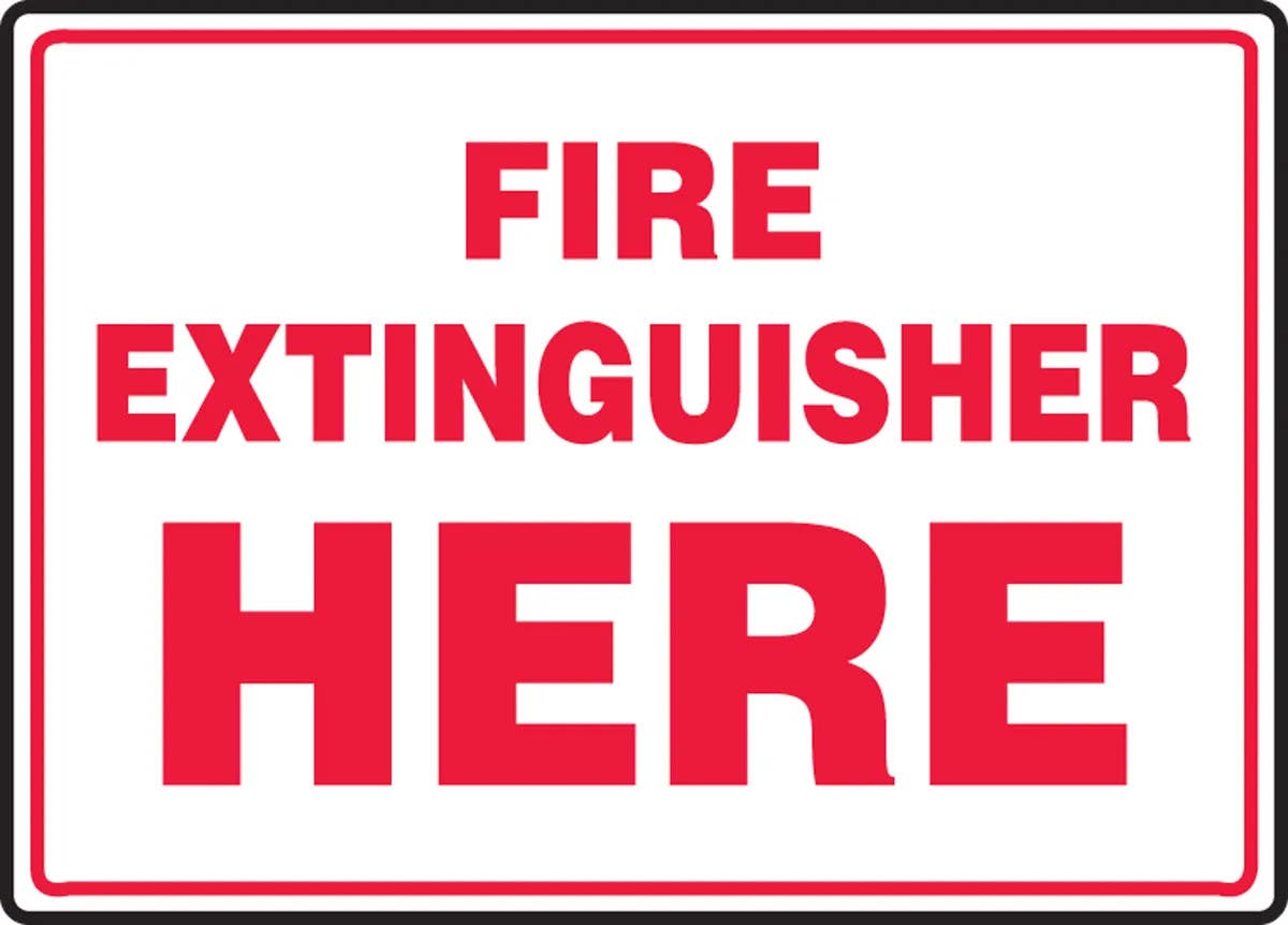 AccuformNMC MFXG916 Safety Sign, Fire Extinguisher Here, 10" H x 14" W
