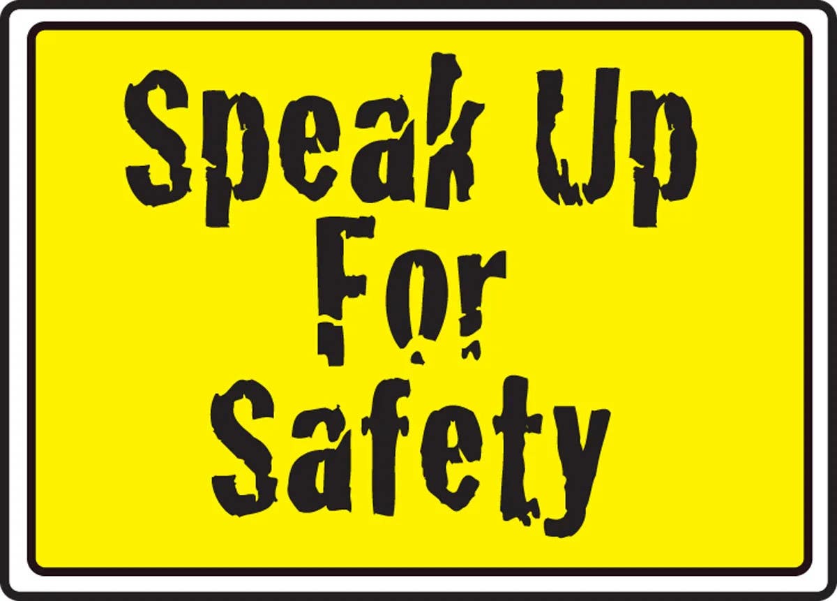 AccuformNMC MGNF562VP Safety Sign, Speak Up For Safety, Plastic, 10" H x 14" W
