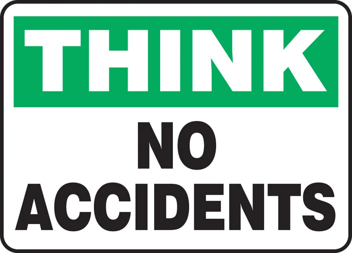 AccuformNMC MGNF9 Think Safety Sign, No Accidents