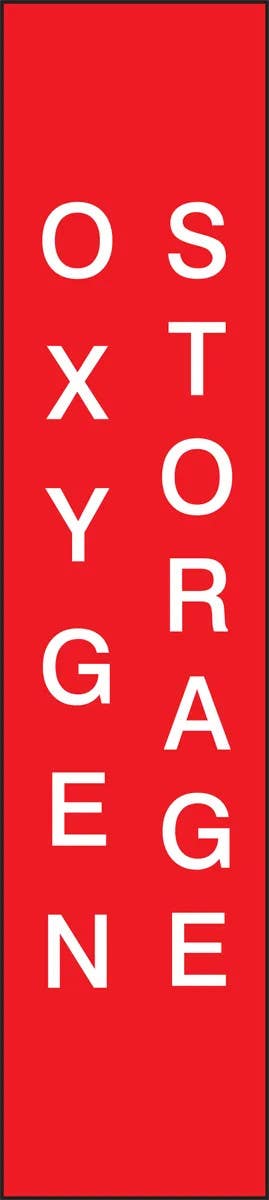 AccuformNMC MGS132 Safety Sign, Oxygen Storage, Magnetic Vinyl, 9" H x 2" W