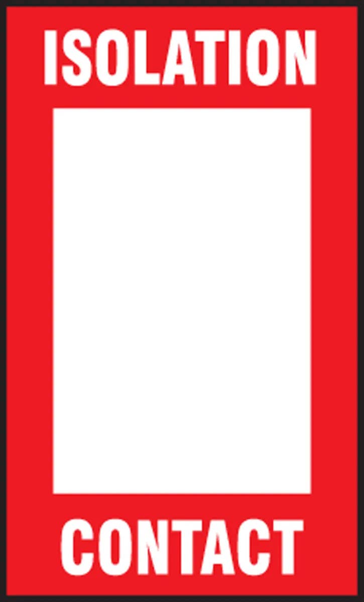 AccuformNMC MGS134 Safety Sign, Isolation Contact, Magnetic Vinyl, 5" H x 3" W