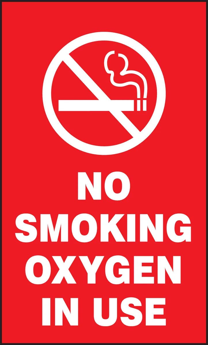 AccuformNMC MGS136 Safety Sign, No Smoking, Oxygen In Use, Magnetic Vinyl, 5" H x 3" W
