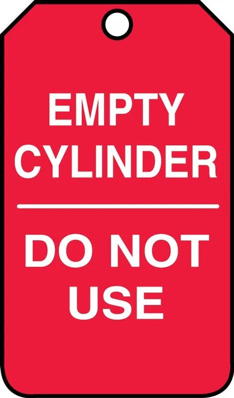 AccuformNMC MGT202 Cylinder Status Safety Tag, Empty Cylinder, Do Not Use, 5-3/4" H x 3-1/4" W, 5/Pk