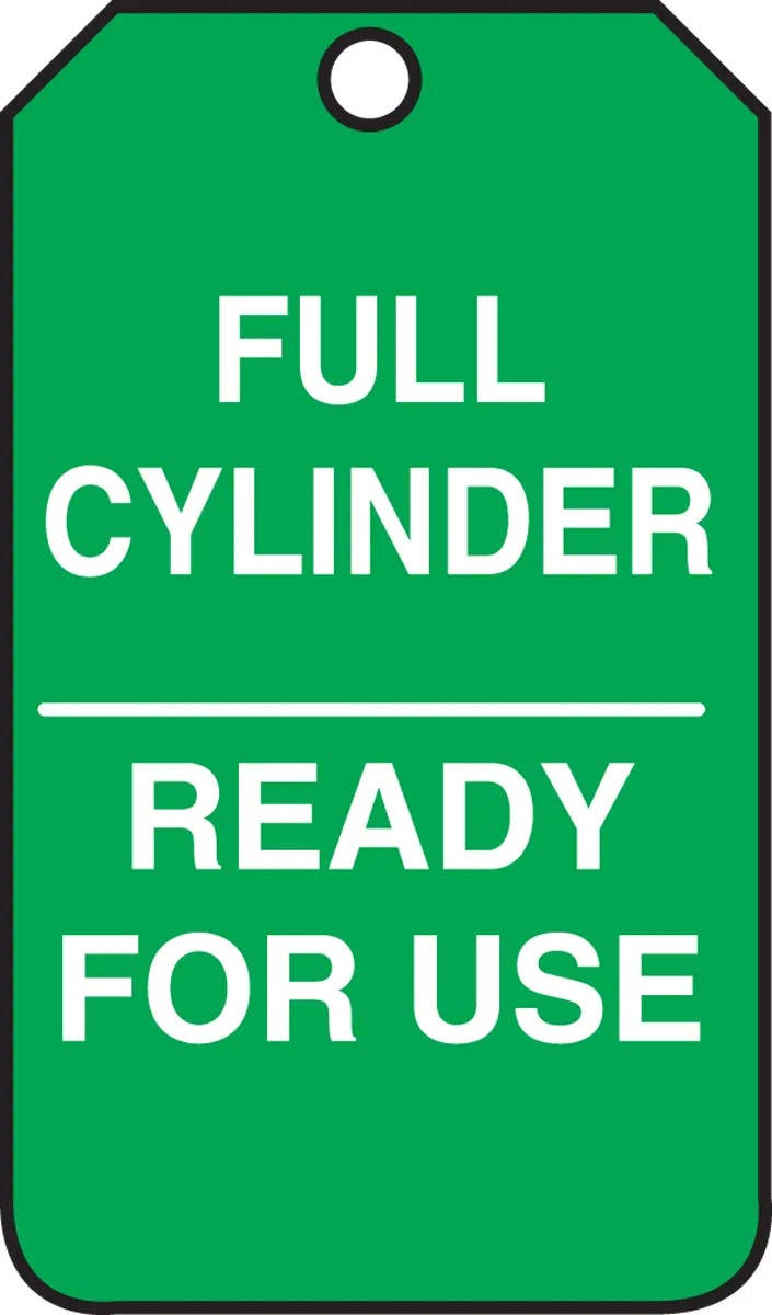 AccuformNMC MGT203 Cylinder Status Safety Tag, Full Cylinder, Ready For Use, 5-3/4" H x 3-1/4" W, 5/Pk
