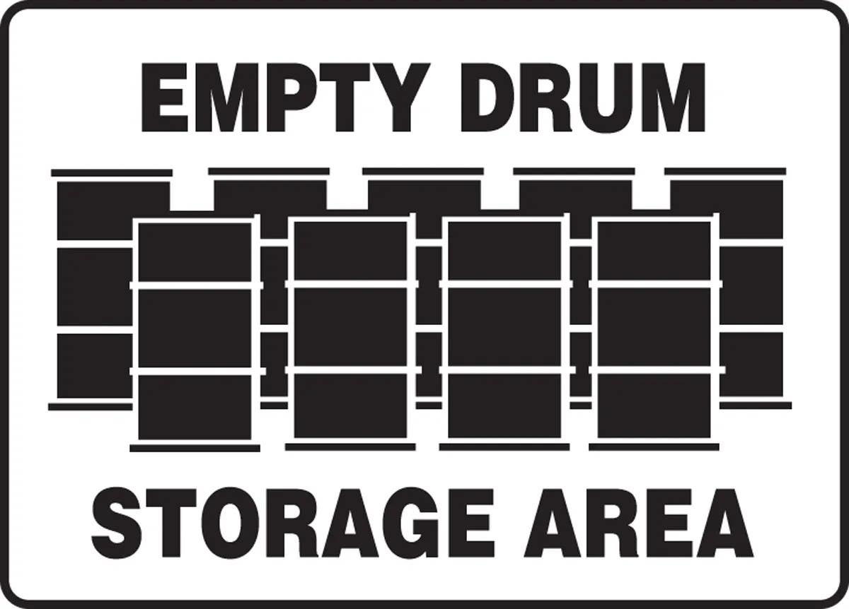 AccuformNMC MHCM503 Safety Sign, Empty Drum Storage Area, 10" H x 14" W