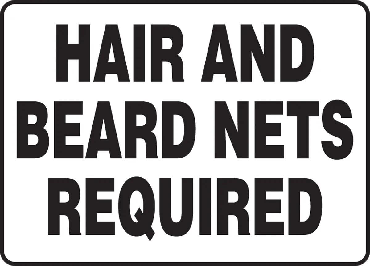 AccuformNMC MHSK5 Safety Sign, Hair And Beard Nets Required