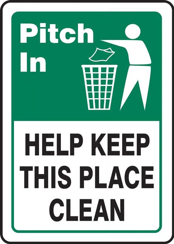 AccuformNMC MHSK515 Safety Sign, Help Keep This Place Clean, 14" H x 10" W