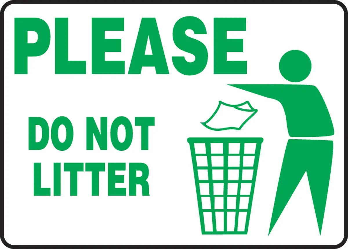 AccuformNMC MHSK Safety Sign, Please Do Not Litter