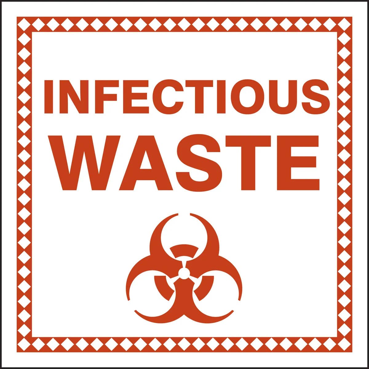 AccuformNMC MHZW503 Drum & Container Label, Infectious Waste, 6" x 6", 25/Pk