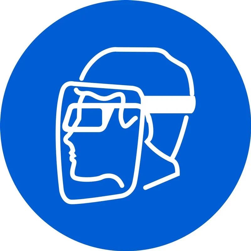 AccuformNMC MISO1 ISO Mandatory Safety Sign, Wear Face Shield & Eye Protection