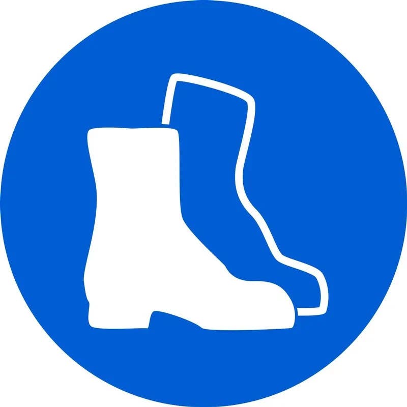 AccuformNMC MISO111 ISO Mandatory Safety Sign, Wear Safety Footwear (2011), 6"