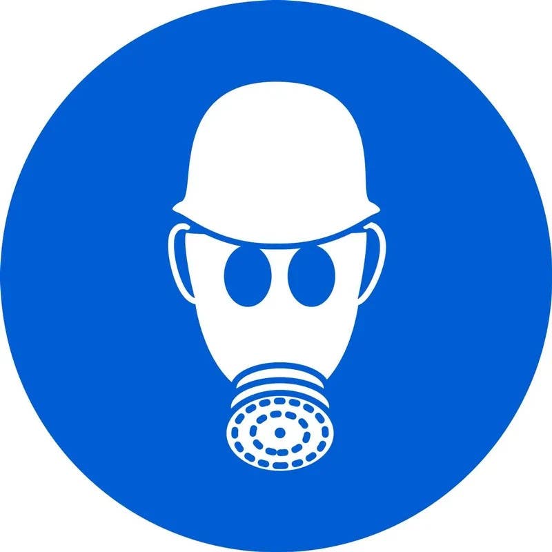 AccuformNMC MISO1 ISO Mandatory Safety Sign, Wear Respiratory & Head Protection (2003/2011)