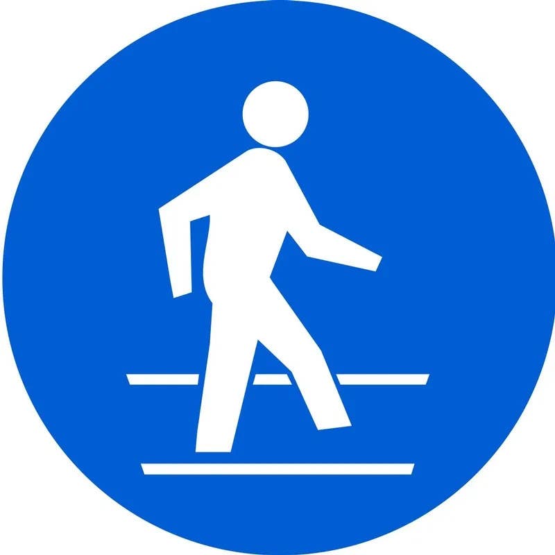 AccuformNMC MISO1 ISO Mandatory Safety Sign, Use Pedestrian Route (2003)