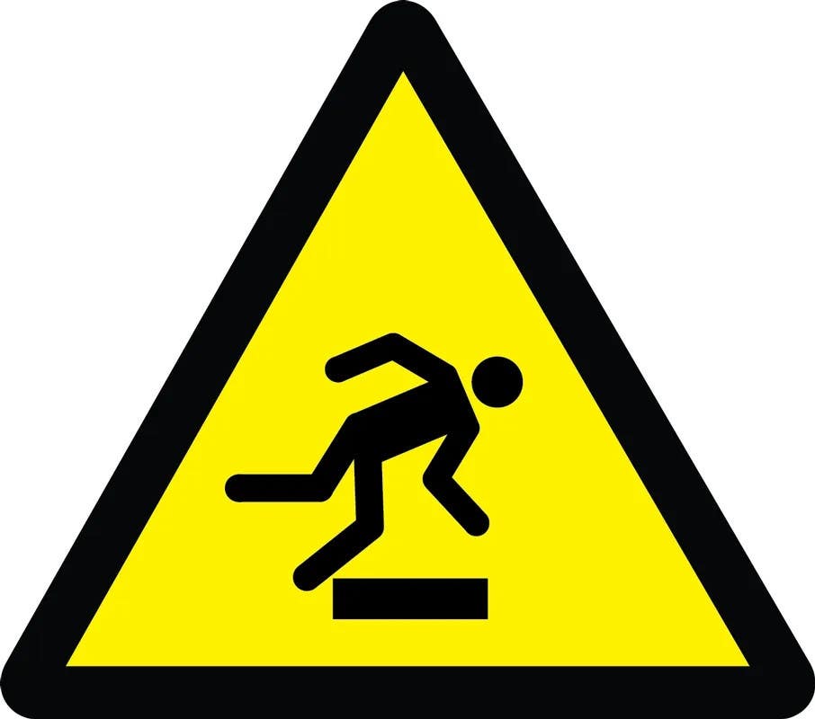 AccuformNMC MISO ISO Warning Safety Sign, Floor-Level Obstacle (2011)