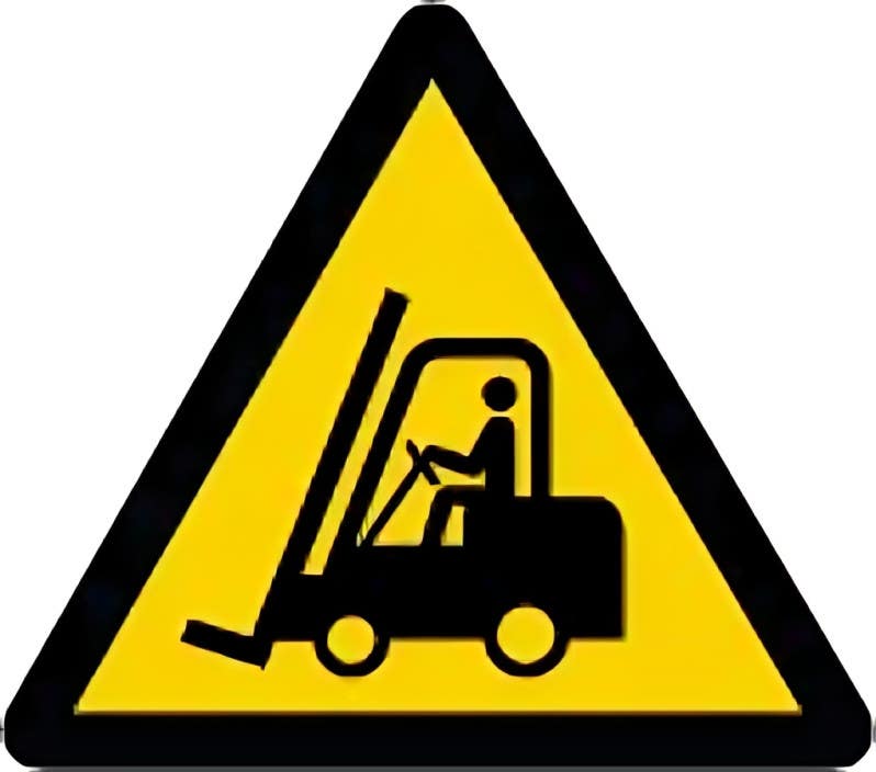 AccuformNMC MISO3 ISO Warning Safety Sign, Forklift Trucks (2011)