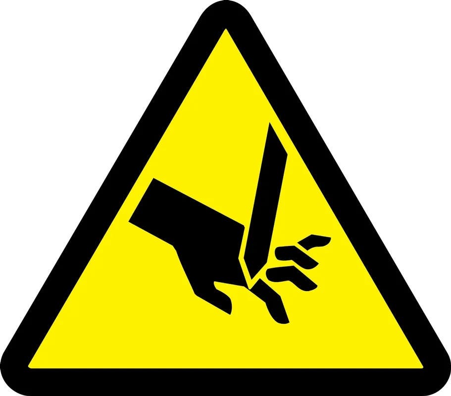 AccuformNMC MISO3 ISO Safety Sign, Cut Or Sever Hazard, 2003/2011