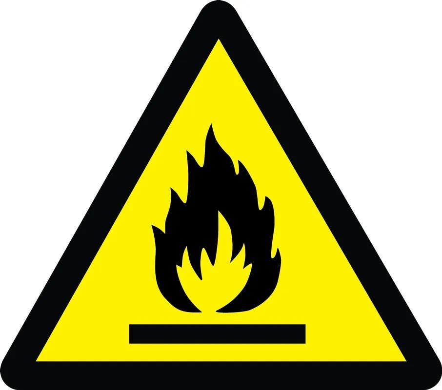 AccuformNMC MISO ISO Warning Safety Sign, Fire Hazard (2011)