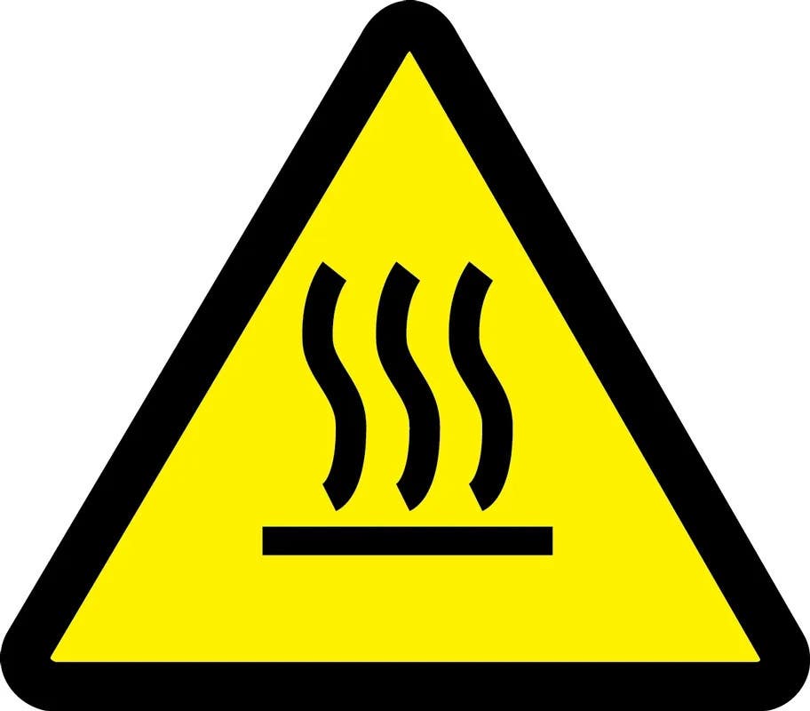 AccuformNMC MISO ISO Warning Safety Sign, Heated/Hot Surface Hazard (2003/2011)