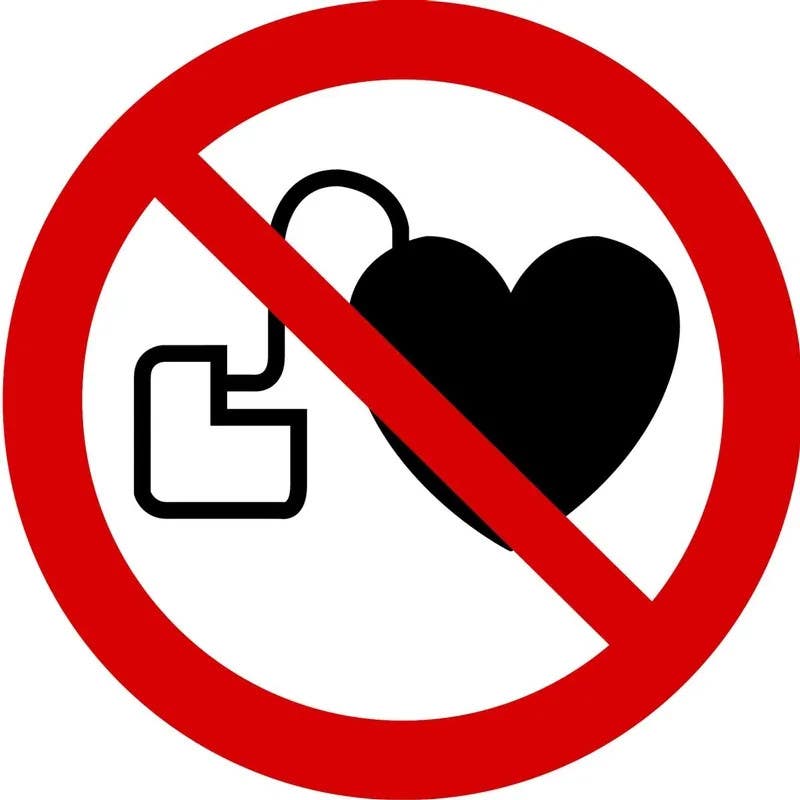 AccuformNMC MISO5 ISO Prohibition Safety Sign, No Active Implanted Cardiac Devices (2011)