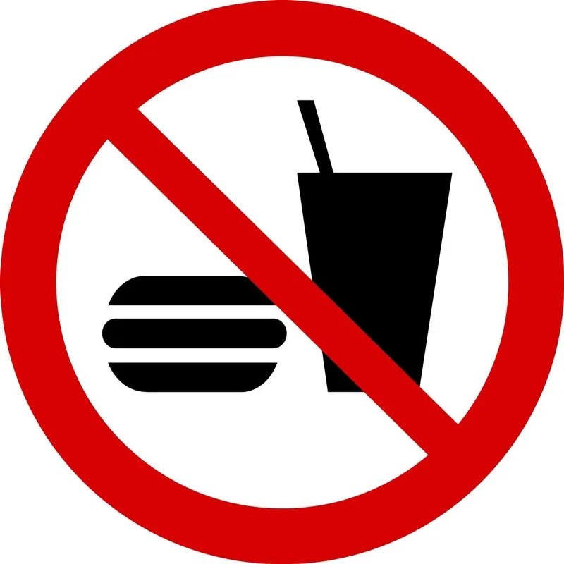 AccuformNMC MISO5 ISO Prohibition Safety Sign, No Eating Or Drinking (2011)