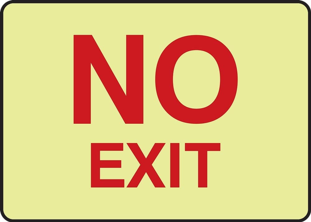 AccuformNMC MLAD5 Glow-In-The-Dark Safety Sign, No Exit
