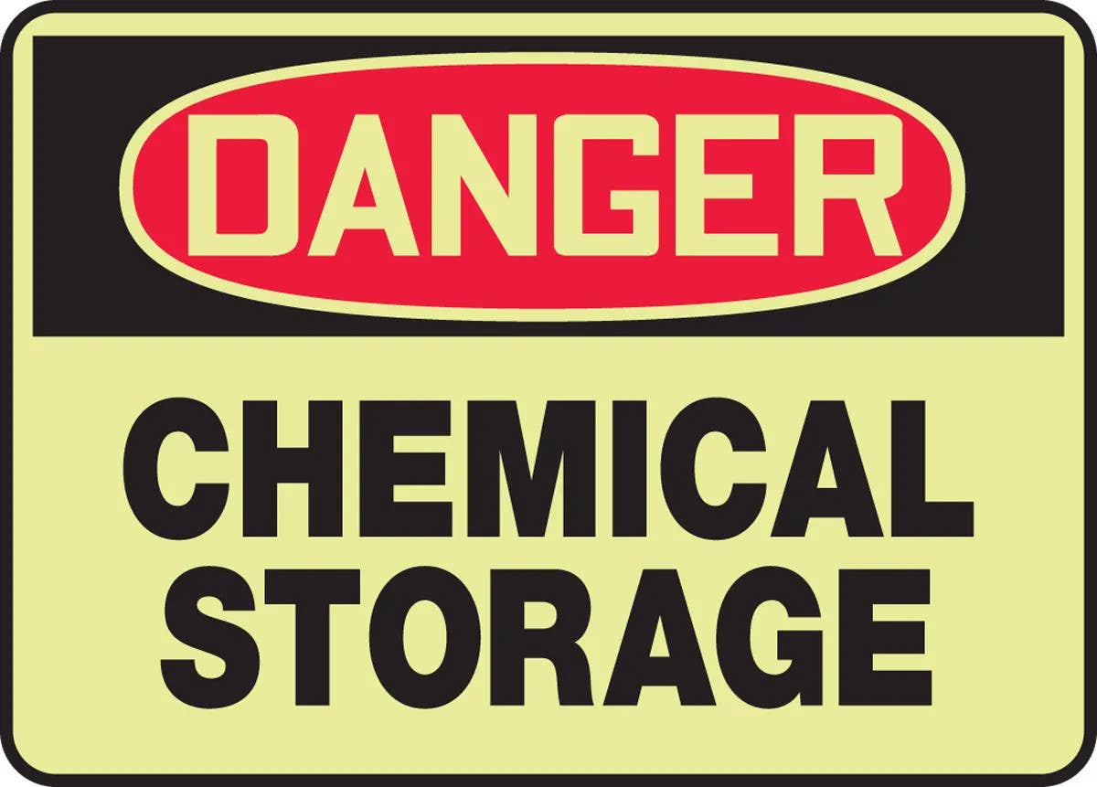 AccuformNMC MLCH106 OSHA Danger Safety Sign, Chemical Storage, 10" H x 14" W