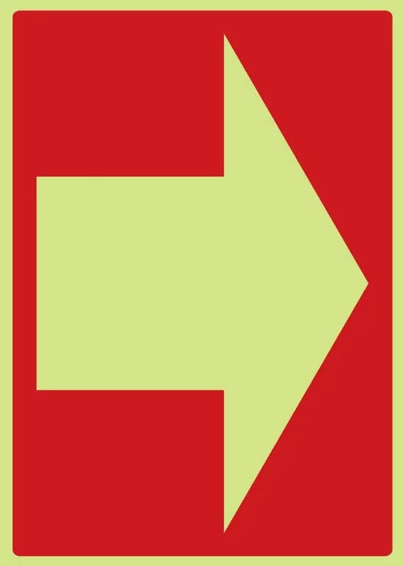 AccuformNMC MLAD503 Lumi-Glow, Safety Sign, Arrow, 7" H x 5" W