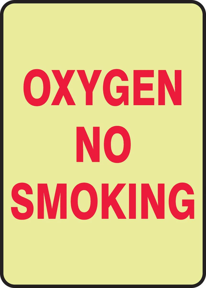 AccuformNMC MLCH505 Safety Sign, Oxygen No Smoking, 14" H x 10" W