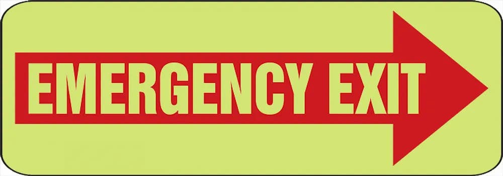 AccuformNMC MLEX52 Emergency Exit Safety Sign, 3-1/2" H x 10" W