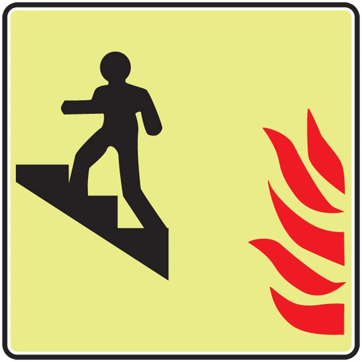 AccuformNMC MLEX53 NFPA 170 Glow-In-The-Dark Fire Safety Sign, 8" x 8"