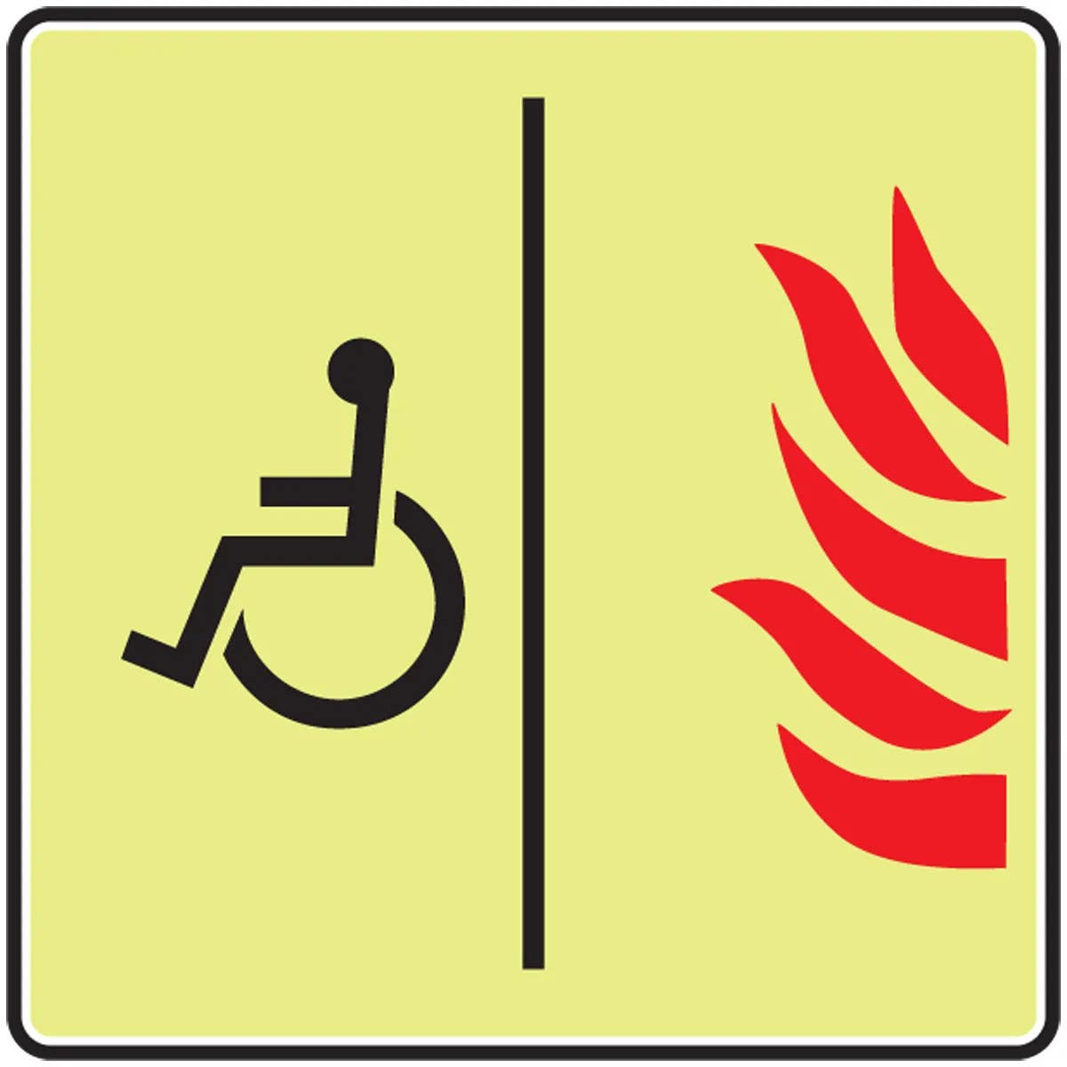 AccuformNMC MLEX543 Lumi-Glow NFPA 170 Safety Sign, Area Of Refuge, 8" x 8"