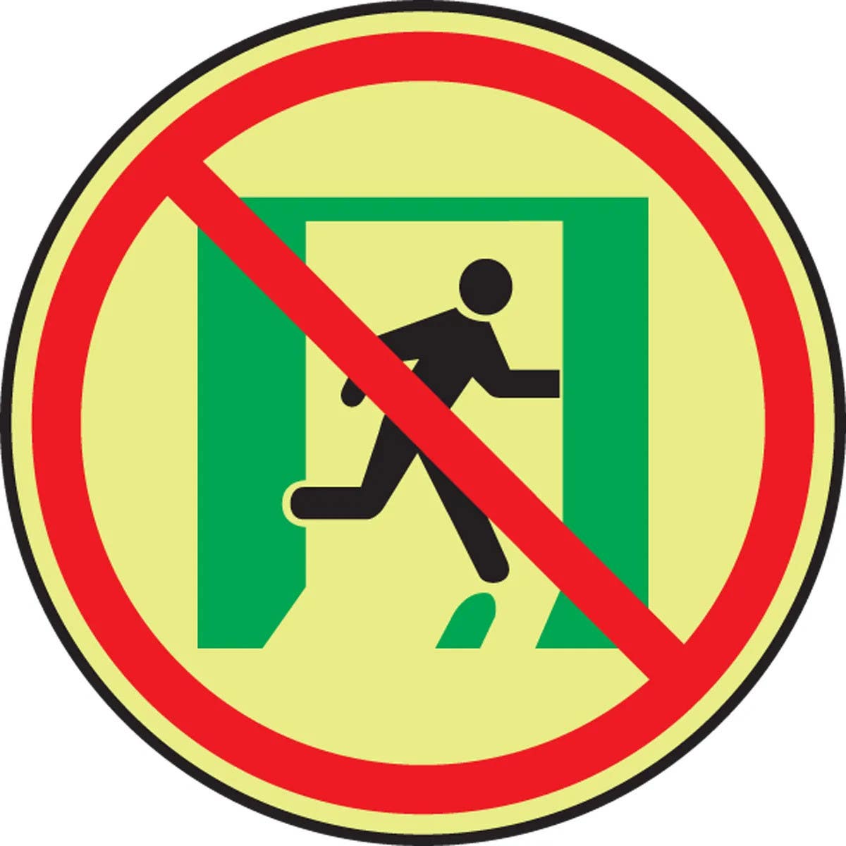 AccuformNMC MLEX546 Glow-In-The-Dark Safety Sign, Not An Exit, 8" x 8"