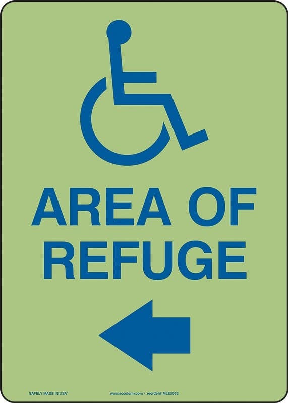 AccuformNMC MLEX55 Safety Sign, Area Of Refuge