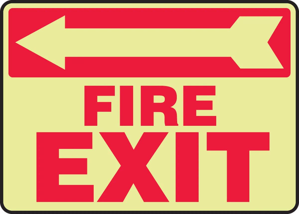 AccuformNMC MLEX56 Safety Sign, Fire Exit, 10" H x 14" W